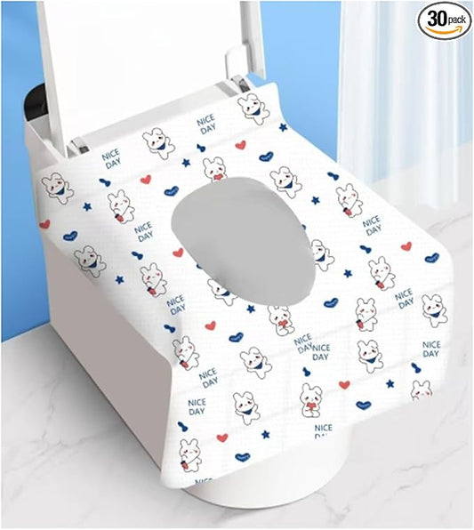 Disposable toilet seat cover,30 Pack of oversized waterproof toilet seat paper, suitable for children and adults, potty training, travel, public toilets, aircraft