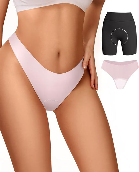Vertvie Seamless Thongs for Women No Show Thong Panty Liners Invisible Workout Panties Sexy Breathable G-String Underwear