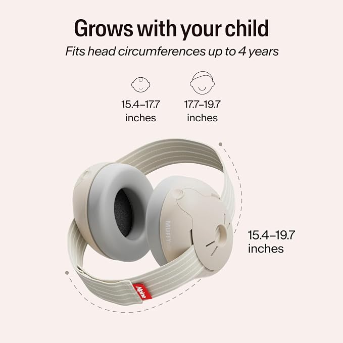 Alpine Muffy Baby Ear Protection for Babies and Toddlers up to 36 Months - CE & ANSI Certified - Noise Reduction Earmuffs - Comfortable Baby Headphones Against Hearing Damage & Improves Sleep - Sand