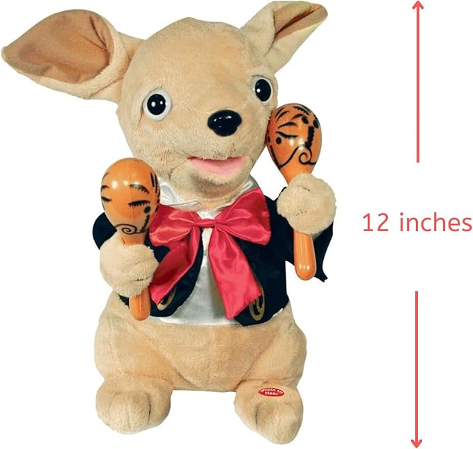 Cuddle Barn Chuey Bamba 12" Singing Chihuahua Animated Plush Toy, Shakes Maracas to La Bamba