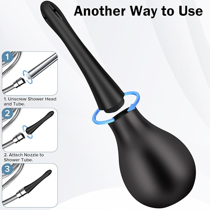 Anal Douche Enema Kit Anti Backflow Enema Bulb with Lube for Men & Women