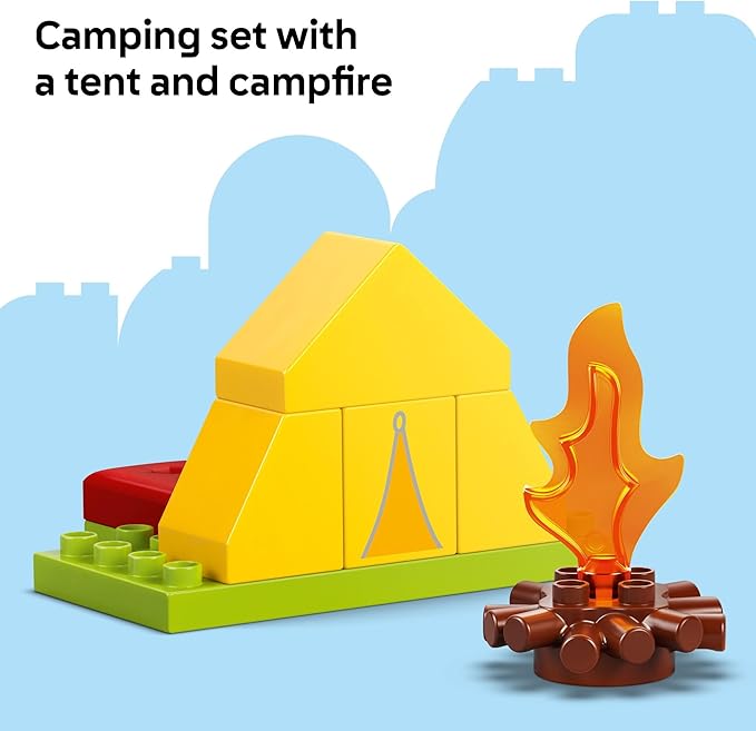 LEGO DUPLO Peppa Pig Camping Trip Toddler Learning Toy - Sensory Toy for Creative and Developmental Play - Fun Birthday Gift for Peppa Pig Fans, Kids, Girls, Boys, Ages 2+ - 10452