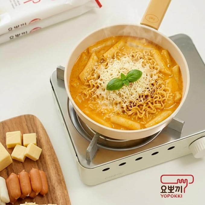 Yopokki Instant Rabokki Cup – Korean Tteokbokki Rice Cakes with Ramen Noodles, Quick & Easy Korean Street Food, Asian Snacks for College Dorms (2 count, Cheese)