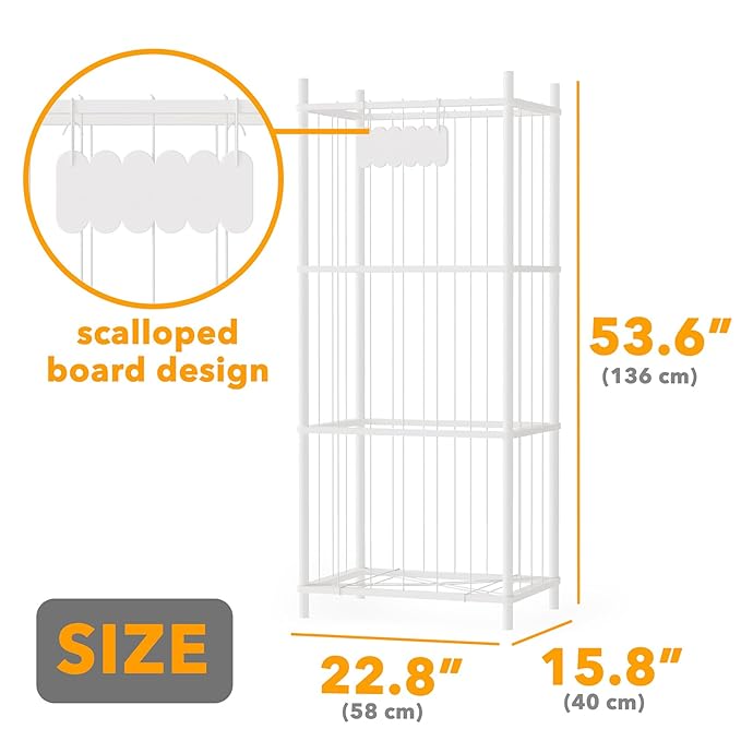 SpaceAid Stuffed Animal Storage Organizer, Wood Animals Zoo Toy Plushies Storage Holder, Large Capacity Plush Toy Cage for Playroom Organization, 22.8" Wide, White