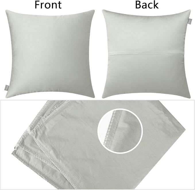 Thmyo 4-Pack 100% Cotton Comfortable Solid Decorative Throw Pillow Case Square Cushion Cover Pillowcase Sublimation Blank Pillow Covers DIY Throw Pillowcase for Sofa Bedroom(26x26 inch/ 66x66cm,Grey)