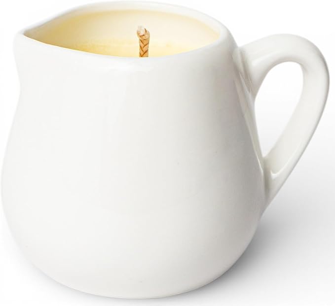 Massage Candle Unscented – Warm Body Oil Candle with Natural Butters – Sensory Self-Care & Skin Moisturizing – 2.6 Oz White Carafe with Handle – Second Life Bare