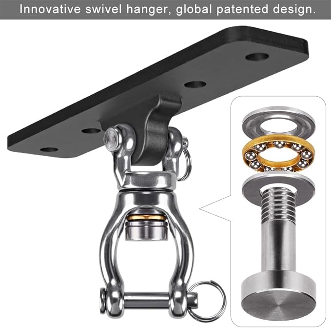 Dolibest 2 Pack Heavy Duty Swing Hangers, Swing Set Accessories for Indoor and Outdoor Playground, Porch Swing, Hanging Kit for Wooden and Concrete Set with 8 Wood Screws and 8 Expansion Bolts, 900LB