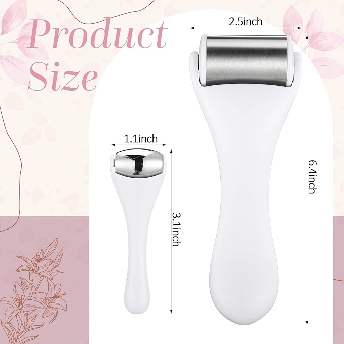 Tondiamo 2 Pcs Muscle Roller Gift Fascia Stick Cellulite Face Muscle Body Massage Roller Massage Tool for Relief Neck Arm Back Leg Body Deep Release(White,Metal)