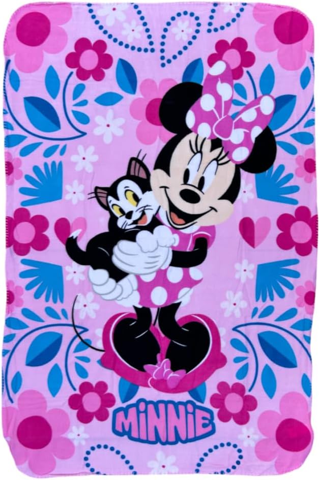 Official License Character Girls Pink Fleece Soft and Cozy Throw Blanket (40" x 60) (Minnie 2)