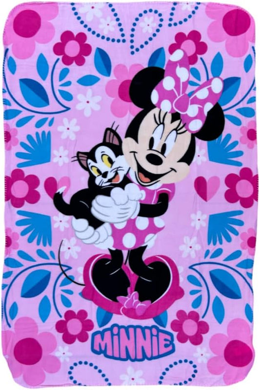 Official License Character Girls Pink Fleece Soft and Cozy Throw Blanket (40" x 60) (Minnie 2)