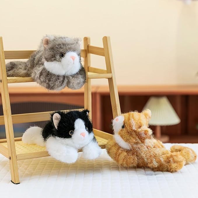 7.8 Inch Cat Stuffed Animals Plush,Cute Cat Weighted Stuffed Animal Soft Fluffy Kitten Plushies Toy Pillow Reward Gifts for Kids Boys Girls