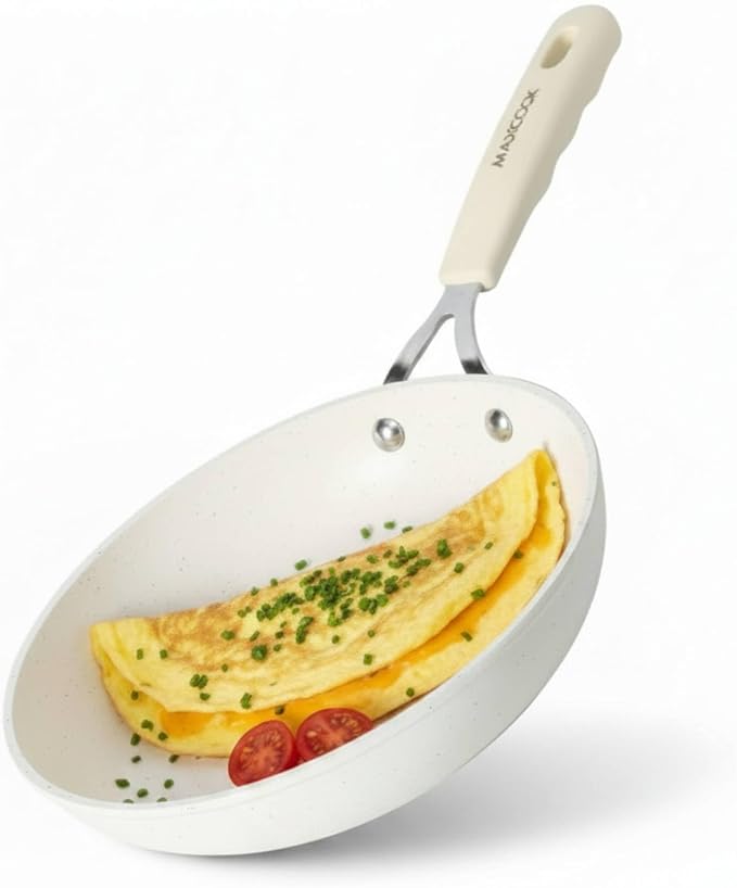 Non Stick Frying Pan, 8 Inch Omelette Pan Skillet, PFOA Free | Small Egg Pan,Medical Stone Coating Cookware, Induction Skillet for Eggs (20cm)