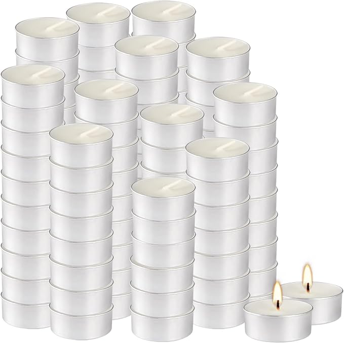 Unscented Tealight Candles, 200 Pack Bulk Tea Lights, 4 Hours Long Burning, Smokeless White Votive Candles for Home Décor, Wedding, Party, Spa, Emergency, Holiday & Everyday Use | Mini Candles Bulk