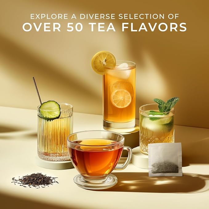 Gya Tea Co Yerba Mate Tea Bags (50 Bags) - Caffeinated with a Smooth Flavor for Workday - Recharge Yourself with Every Sip - Fruit & Herbal Blends