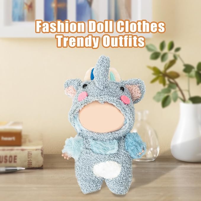 Clothes for 17cm Dolls(NO Doll) Outfit with Accessories Suit Cute Stylish Dress Up Set Elephant