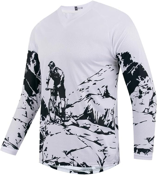Youth Dirt Bike Jersey, Kids Mountain Bicycle Shirt Long Sleeve Powersports Children Downhill Jerseys for Big Kids