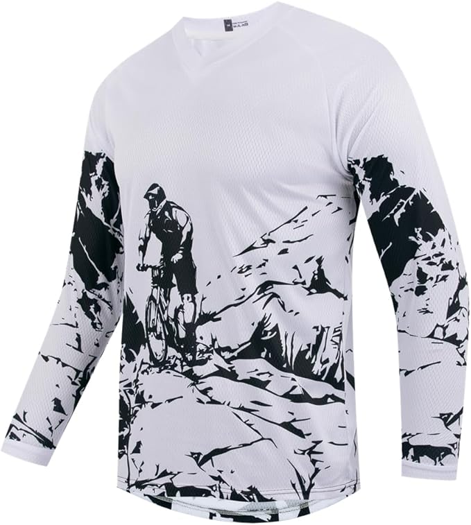 Youth Dirt Bike Jersey, Kids Mountain Bicycle Shirt Long Sleeve Powersports Children Downhill Jerseys for Big Kids
