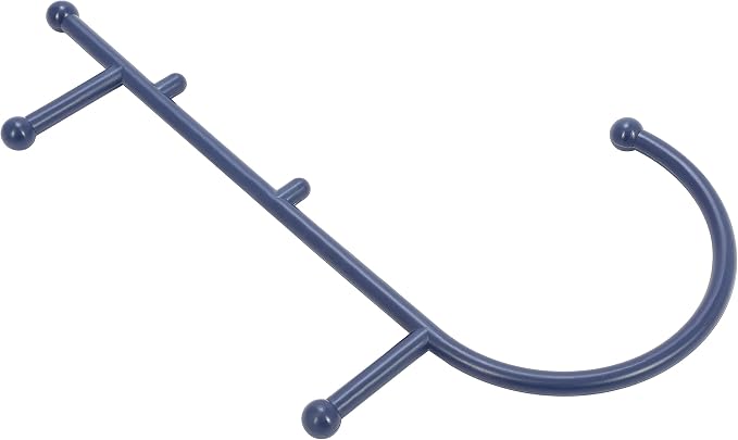 ECOTRIC Blue Manual Massager Hook Muscle Relax Tool Self Massage Therapy | Fibromyalgia Pain Relief for Shoulders,Neck, Upper and Lower Back