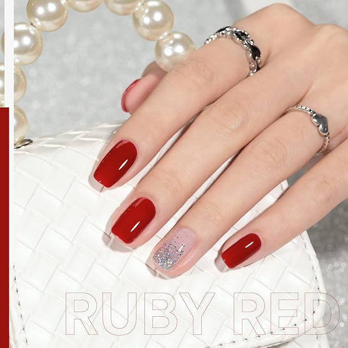 GAOY Ruby Red Gel Nail Polish, 16ml Soak Off UV Light Cure Gel Polish for Nail Art DIY Manicure at Home, Color 1154
