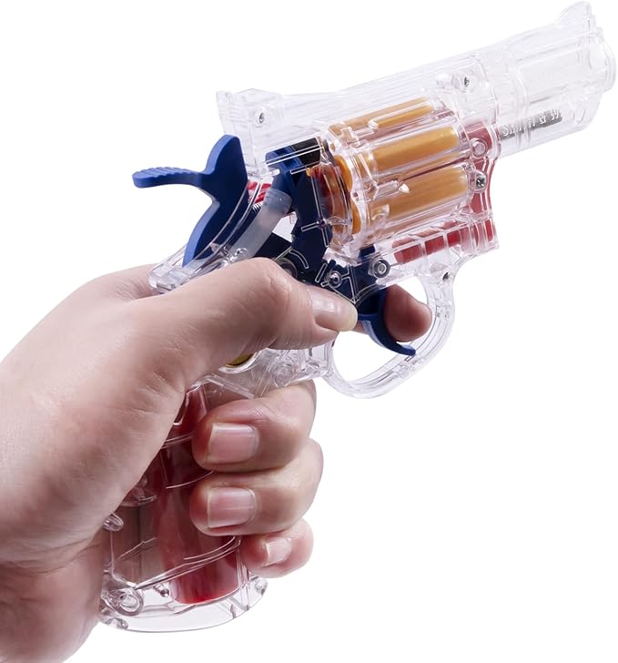 Clear Housing Toy Revolver Foam Blaster with Elite Soft Foam Darts for Nerf Guns Toys Gun Set for Kids Ages 5 6 7 8 Short
