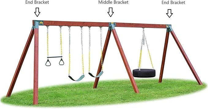 Eastern Jungle Gym Easy 1-2-3 90° A-Frame Swing Set Bracket Heavy Duty for Ez, Simple Install - DIY Swing Set Parts