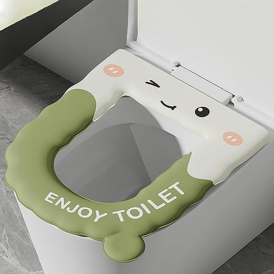 Thick Toilet Seat Cover, Kids Toilet Seat Covers For Bathroom, Waterproof Washable Eva Toilet Cushion Seat Warmer, Soft Close Toilet Seat Cushion For Seniors, Pressure & Pain Relief Comfort (Green)
