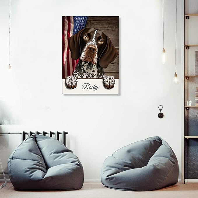 Custom Wooden Jigsaw Puzzles with Your Dog's Name on German Shorthaired Pointer Art Print - 300 500 1000PCS Puzzles Game and Home Wall Decor