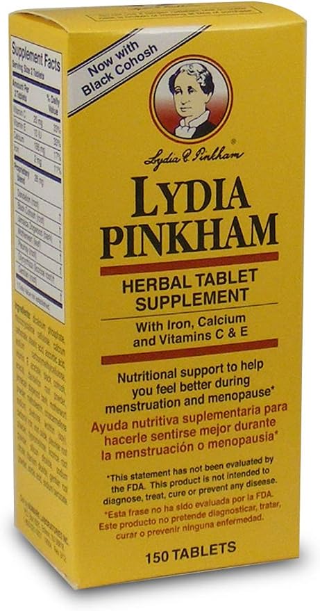 Lydia Pinkham Herbal Supplement Tablets for Menstruation and Menopause Support, 150 Count