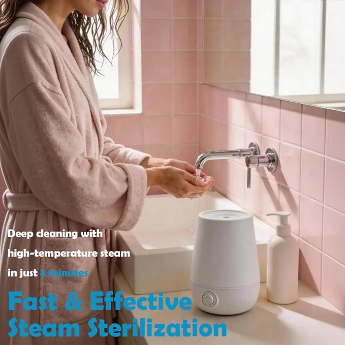 Menstrual Cup Sterilizer Steamer, 3-in-1 for Cleans, Dries, and Stores Your Period Cup- Leak-Free - 99.9% Cleaned, Suitable for Any Cups