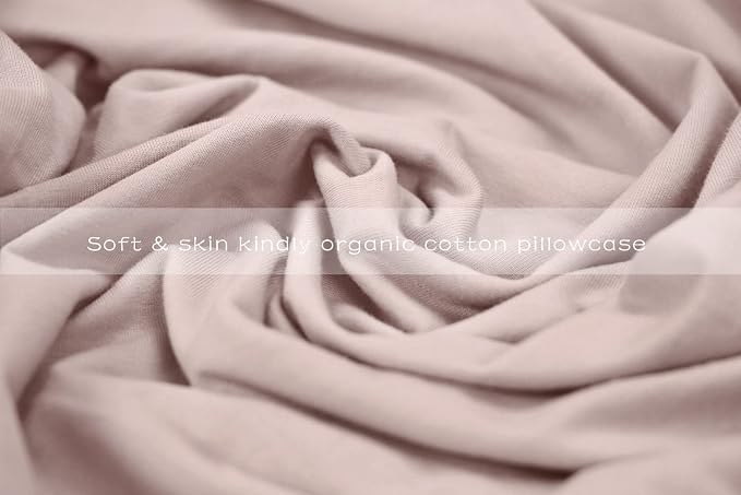 INSEN Pregnancy Pillow Cooling, Maternity Pillow with Soft Cotton Cover, C Shaped for Side Sleeping, Natural Pink