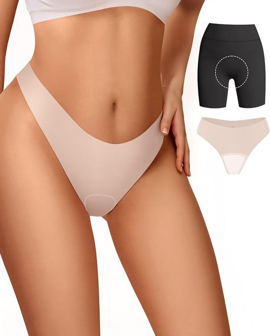 Vertvie Seamless Thongs for Women No Show Thong Panty Liners Invisible Workout Panties Sexy Breathable G-String Underwear