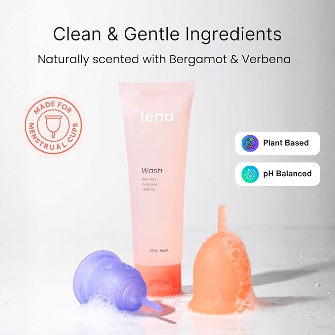 Lena Menstrual Cup Cleaner Kit - Period Cups & Disc Wash, Wipes, Sanitizer