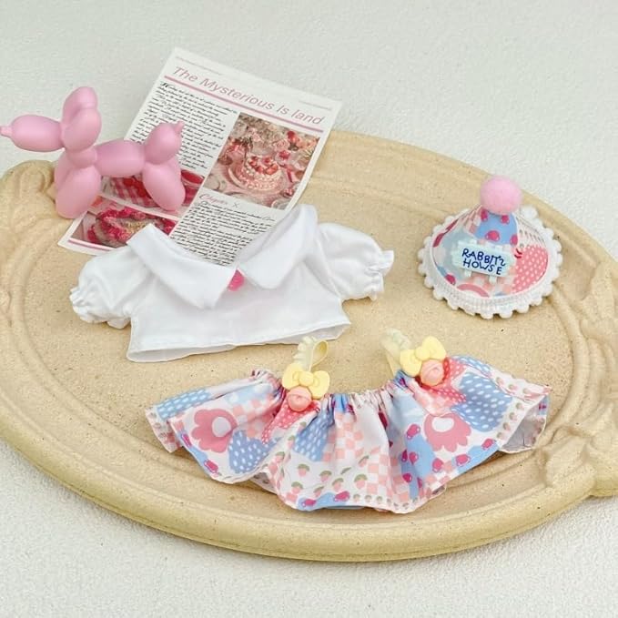 17cm Doll Clothes Set Outfit Girly Costume for 6.7 Inch Dolls Accessories, Fashion Dresses Clothes Set Suitable for 15cm/17cm Dolls Clothes Party ,Luxury Chic Doll Clothing(NO Doll)