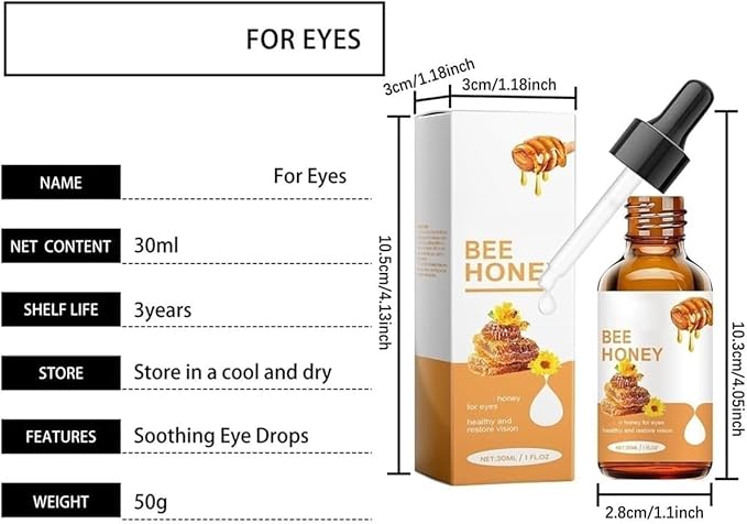 Honey Eye Care, Natural Hydration & Nourishing Formula with Bee Honey (2pcs)
