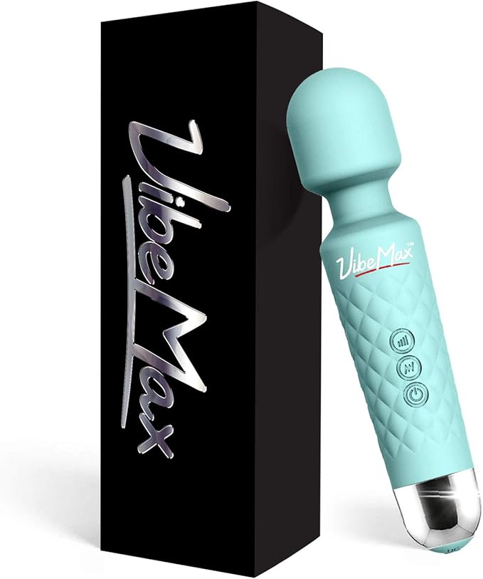 VibeMax Rechargeable Personal Massager - Powerful Multi Speed Vibration - Whisper Quiet - Waterproof - for Muscle Tension Relief in Neck, Back, Shoulders, Legs and Feet - Turquoise