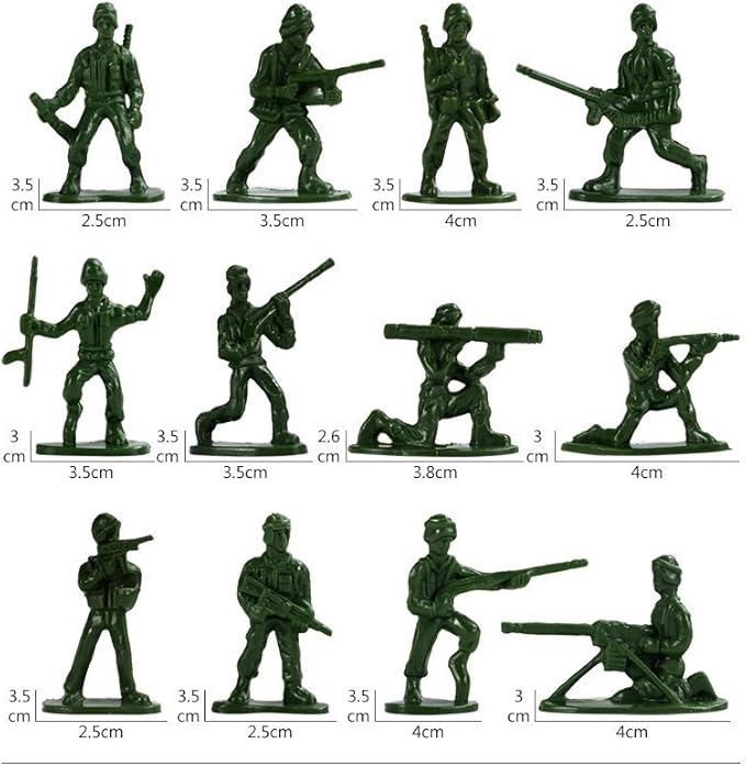 RAINBOW TOYFROG Army Men Action Figure Set - 300 pcs Toy Soldiers Military Playset - Classic Army Men Action Figures for Kids - Durable Army Toys for Imaginative Play ww2 Action Figures