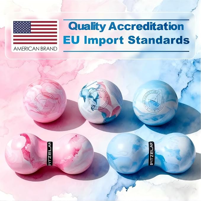 FITZELAR Massage Lacrosse Balls for Myofascial Release, Quality Certification, Massage Deep Tissue for Back and Shoulder, Trigger Point Therapy, Muscle Knots, Relieving Muscle Pain (2Blue)