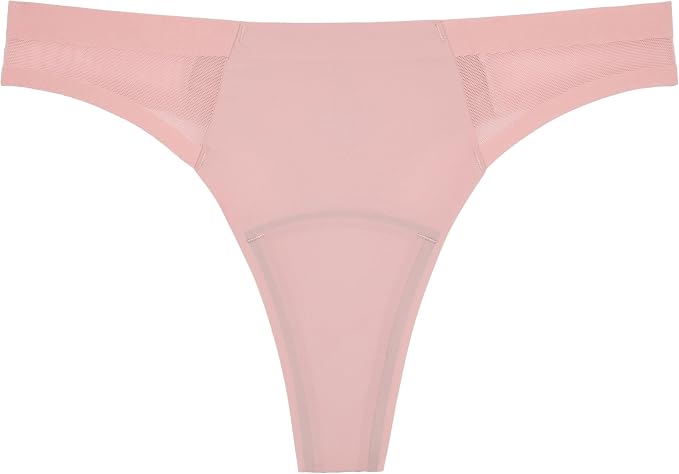 KNIX Women Leakproof Period Underwear Mesh Thong – Light Flow Protection, Absorbs 1–3 Regular Tampons, Seamless No-Show