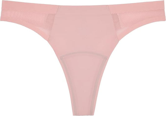KNIX Women Leakproof Period Underwear Mesh Thong – Light Flow Protection, Absorbs 1–3 Regular Tampons, Seamless No-Show