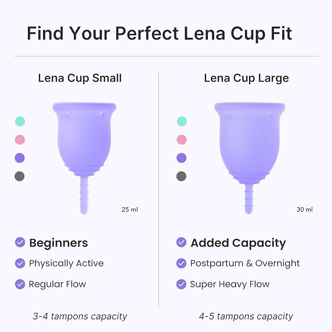 Lena Original Small & Lena Sensitive Small Menstrual Cups – Reusable Period Cups for Active and Sensitive Days
