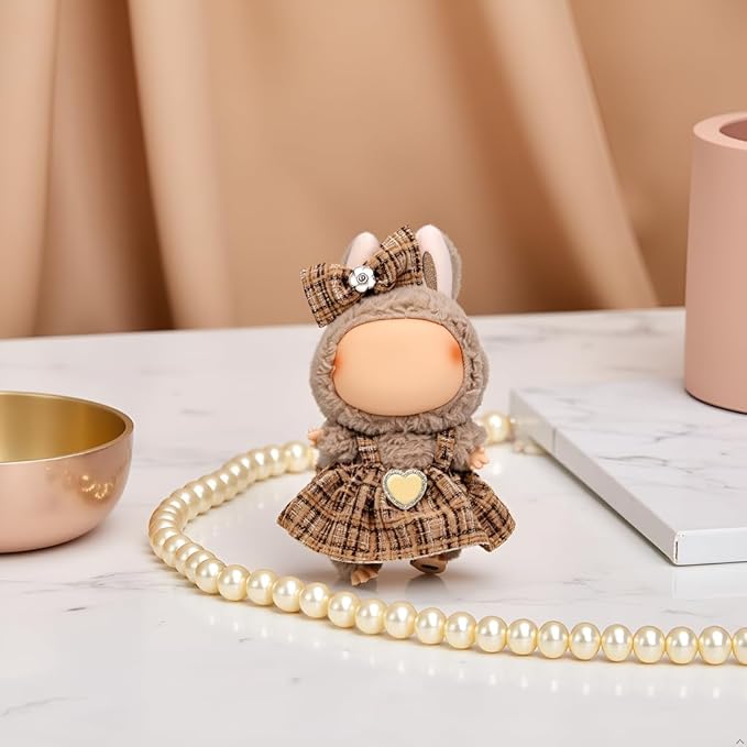 Doll Clothes Set for 6.7-inch/5.9-inch Dolls - Luxury Chic High-End Fashion Outfit with Suitable Accessories, Ladylike Elegance Khaki (No Dolls)