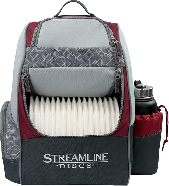 Streamline Discs Shuttle Disc Golf Backpack Bag (Burgundy/Black)