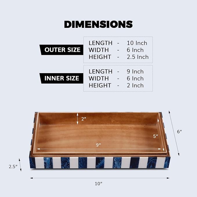 Handicrafts Home Large Decorative Storage Box 12x6– Coffee Table Organizer Box, Modern Home Décor Accent, Keepsake Memory Box, Jewelry Storage Box, Boho Decorative Box with Lid for Shelf, Mantle Decor