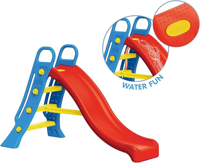 DOLU Big Water Slide - Colorful Plastic Outdoor Water Slide, Attach to Garden Hose for Water Feature, Indoor Use Too, Kids and Toddlers Ages 2 and up