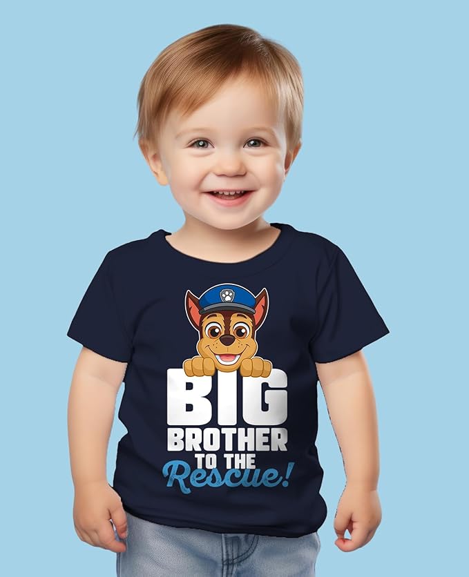Big Brother Paw Patrol T-Shirt for Toddlers - Featuring Rubble, Chase, & Marshall - Sibling Gift Shirt