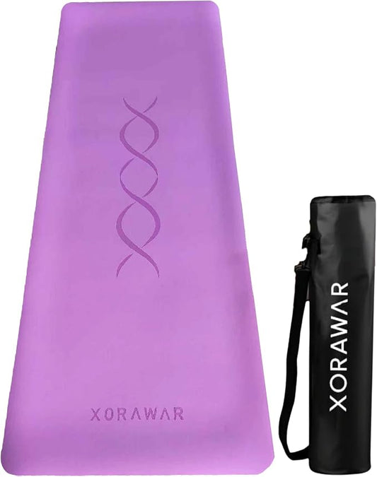 Natural Rubber Workout Mat with Bag | Thick Rubber mat 4.5 mm | Non Slip Yoga Mat Non Slip| Gym Mats for Home Gym Floor Mat, Home Exercise Mats for Home Workout Accessories, Fitness Mat, Workout Mats for Home Gym, Yoga Matt, Stretching Mat, Thick Exerc...