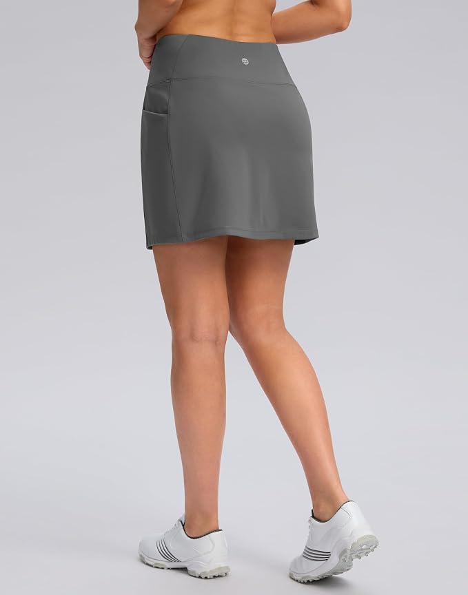 Women's Golf Skirts Skort 4 Side Pockets High Waisted Stretchy Tennis Skirt | Silky Soft, Lightweight, Breathable, Built-in Mesh Shorts, High Waisted, Elastic waistband, Moisture-Wicking, Athletic