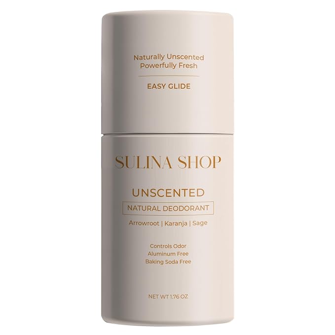 Sulina Shop Natural Deodorant, Aluminum Free, Unscented | No added fragrance, Sensitive skin-friendly, Baking soda-free, Gentle odor protection