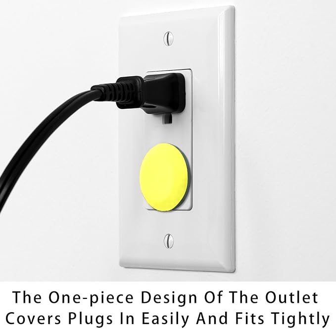 Pure Yellow Pattern Outlet Covers Baby Proofing Child Proof Plug Covers for Electrical Outlets Easy Install Outlet Plug Covers