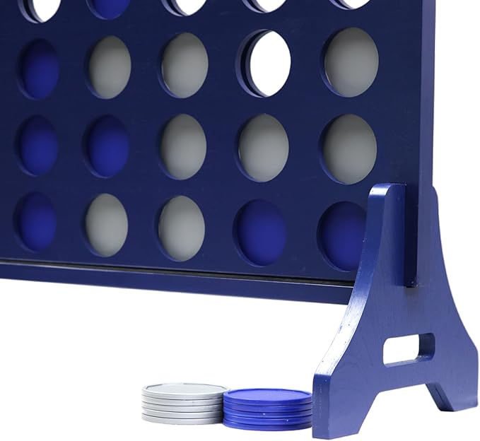 Tailgating Pros Premium Navy Giant Four in a Row with Carrying Case - Jumbo Oversized Outdoor Yard Game - Connect Multiple Pucks in a Row to Win - Many Puck Colors Available!